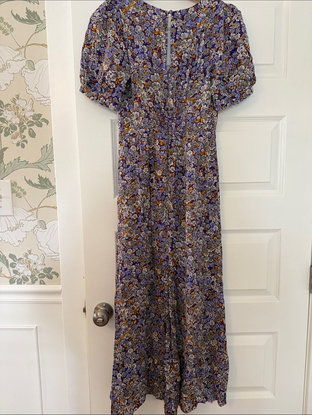 Anthropologie Lavender Floral Wrap-Style Maxi Dress - Picture 8 of 9